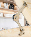 Beefy Heavy Duty Lid Support Hinges Soft Close Folding Lid Stay for cabinets, toy chests, installed inside open wooden box