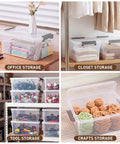 17 Quart Clear Plastic Storage Bins With Latching Lids Stackable Storage Containers For Garage Closet Kitchen And Classrooms In A 2 Pack Set Great For Bulky Items And Holiday Decor used for organizing office, closet, tools and crafts items.
