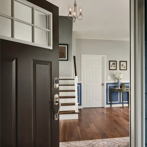 Top Notch Smart Deadbolt Lock Featuring Keyless Entry And Sleek Satin Nickel Finish Paired With No Sweat Setup For Rock Solid Home Security And Simple Z Wave Integration