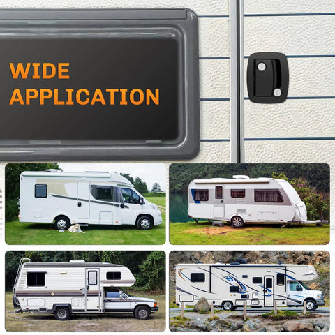 RV Door Lock Replacement With Paddle Deadbolt For RV Entry Doors On Travel Trailers, Horse Trailers And Cargo Haulers visible in use