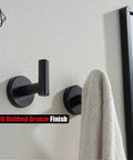 Oil Rubbed Bronze Towel Hook Set Built From 304 Stainless Steel With 0.8mm Thick Tube And 2mm Post Wall Mounted For Tight Spaces
