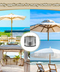 Double Sided Mosquito Netting For 7.5 To 10 Ft Patio Umbrella And Gazebo Easy Installation Weatherproof Black Canopy Net
