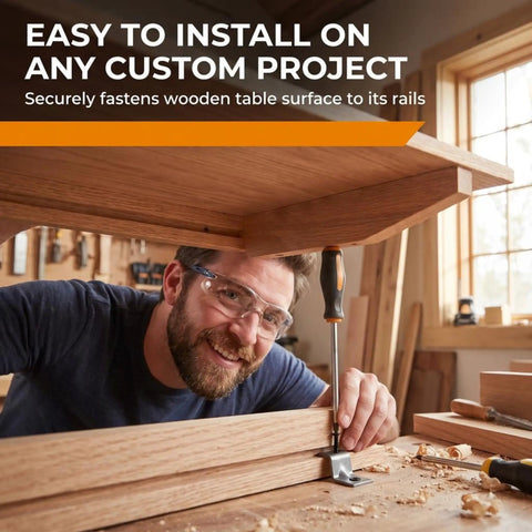 No Sweat Assembly Z Bracket Tabletop Fastener Kit With Black Screws Delivers Hella Strong Grip Secures Table Tops To Rails Manages Humidity Shifts Heavy Duty Steel 20 Pack Bundle