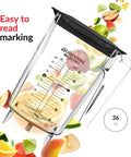 90 Oz WildSide Replacement Blender Jar For Commercial Use, Five Sided Wide Base Design That Pulls Ingredients Toward The Blade, Clear