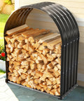 Heavy Duty Firewood Rack With Top Cover For Indoor Outdoor Use, 700 Lbs Capacity, Waterproof Galvanized Steel Log Holder