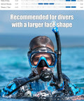 Diver wearing Freedom HD Scuba Mask With Ultra Wide 180-Degree View, Rotational Buckle System in blue water