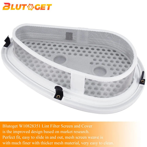 Upgraded Dryer Lint Filter Screen And Cover For Kenmore Whirlpool Stackable Washer And Dryer Lint Trap Replacement W10828351