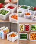Three Pack Fridge Storage Containers With Lids And Strainer Basket That Keeps Fruits Vegetables Berry And Meat Fresh Longer BPA Free