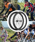 Bangin Carbon Fiber Road Wheelset 700C Rim Brake With 50mm Deep Rim And 25mm Tubeless Ready Design in cycling montage