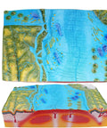 Hands On 3D Plate Tectonics Model And Landform Demonstration Kit showing earth layers and tectonic boundaries for education.