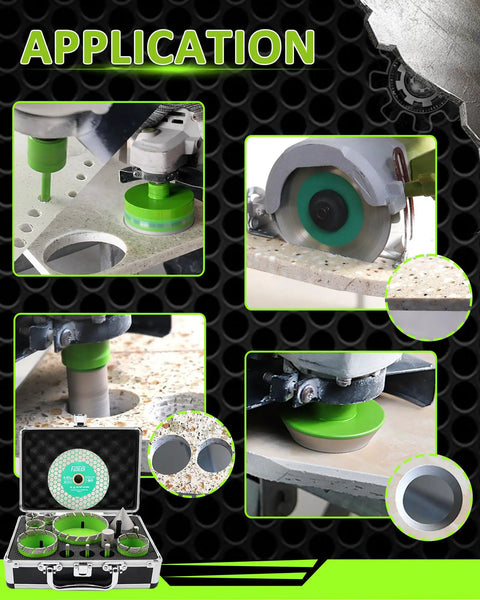 Tough As Nails 14 Piece Diamond Hole Saw Kit With Five Eighths Inch Thread and Precision Core Bits for efficient cutting applications.