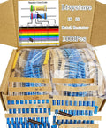 Open box displaying 1 Watt Resistor Kit With 1000 Piece 100 Values Metal Film Resistors From 1 Ohm To 1 Meg Ohm 1 Percent Tolerance