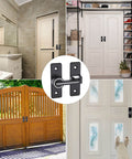 2 Pack Luminous Black 180 Degree Heavy Duty Barn Door Latches Thickened Zinc Alloy Sliding Flip Locks for gates and doors