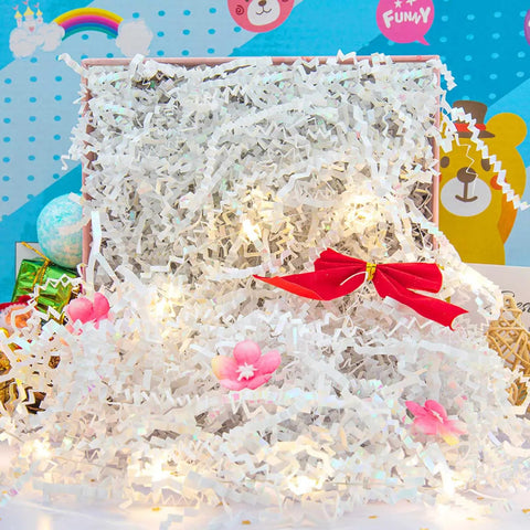 Crinkle Cut Paper Shred Filler For Gift Boxes And Bags Diamond White 4.5oz Totally Boosts Gift Presentation Perfect Cushion Decor