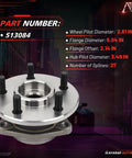 Front view of a 2 Pack Front Wheel Hub Bearing Assembly With ABS For Jeep Cherokee 1991 Through 1998 Comanche Grand Cherokee 1993