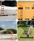Emergency Fire Escape Rope Ladder for Home Windows and Balconies, Quick Deploy 9.8 Ft to 49 Ft used in diverse settings.