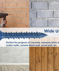 Image showing Torx Head Concrete Screw 3/16 x 1-1/4 inch for anchoring into brick and block walls, highlighting wide use applications.