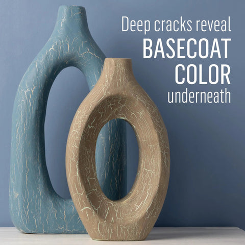 Crush Your Next DIY Project With This Heavy Duty Crack Finish Medium That Brings A Sick Distressed Look To Wood And Any Hard Surface Acrylic Craft Setup, featuring two textured vases.