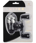 Sniper Economy Micro Spincast Reel With Clam Pack And Stainless Steel Cone, Lightning 6.2:1 Gear Ratio, 25 IPT in packaging