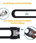Sliding Cabinet Locks For Kid Proofing Adjustable Child Safety Latches For Knobs And Handles 10 Pack No Adhesive Drilling Or Tools Black