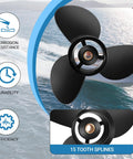 Mercury Outboard Propeller Upgrade Aluminum 13 And A Quarter By 17 15 Spline Tooth Right Hand With Hub Kits Included OEM 48-77344A45