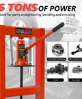6 Ton H Frame Hydraulic Shop Press For Garage Floor With Adjustable Height And Stamping Plates To Bend, Straighten, Or Press