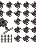 Tough As Nails Cabinet Door Latch And Double Roller Catch Hardware With Spear Strike Screws Included For Closet Doors, Brown Antique Copper Finish Set