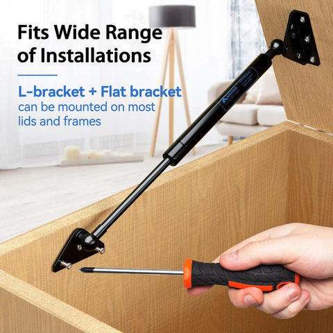 Installation of 20 Inch Gas Struts 40 Lb With Brackets Non Detachable For RV Camper Doors and Trailers Window Toolbox