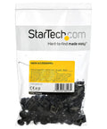 50 Pack 10-32 Screws And Cage Nuts Rack Mount Kit With Tool in clear packaging, showing black hardware components for rack installation.