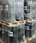 Heavy Duty Workhorse 3/8 Inch G30 High Test Steel Chain Built Tough For Real World Hauling And Marine Tasks With 2650 Pound Load Rating And Corrosion Resistant Finish For Towing Winching Jobs Four Drums stacked and wrapped on pallets.