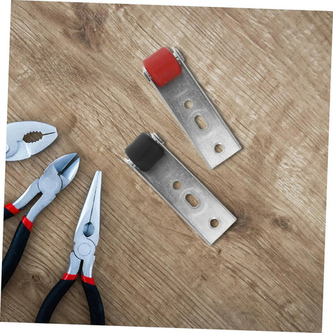 Anti Sag Heavy Duty Directional Caster Wheels For Sliding Barn Doors And Gate Rollers, steel brackets and red/black wheels.