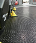 Diamond Plate Rubber Flooring Roll 3 mm Thick 4 Ft By 2 Ft Black Durable Industrial Grippy Floor Mat For Slippery Surfaces