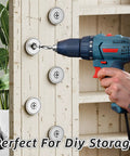 Installing Six Pack 70 Lbs Neodymium Round Base Cup Magnets With Countersunk Holes For Holding Tools on wooden wall