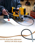 24 Inch Flexible Grease Hose Kit For 20V Max Cordless Grease Gun Direct Replacement One Eighth NPT Extension in use