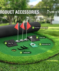 Thickened Realistic Golf Putting Green 5 X 10 Ft Practice Mat For Indoor Outdoor with accessories like flags and slope pads