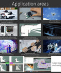 Grid of images showcasing different application areas for lidar mapping and navigation, including robotics and environmental scanning.