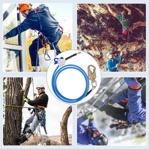 Arborists using Pro Grade Arborist Tree Climbing Lanyard Heavy Duty Built To Last With Steel Core Rope Half Inch Adjustable Kit