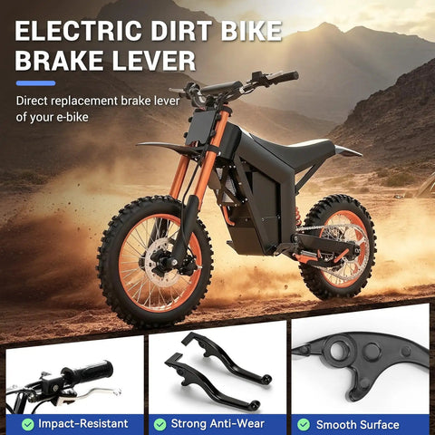 Electric Dirt Bike Hand Brake Lever Compatible With Soleil01 Tutto Tuttio E Bike Left Or Right Brake Handle Replacement For Tutti Soleil 01 Ebike Beefy Aluminum Alloy displayed on mountain trail with features including impact-resistant and smooth surface.