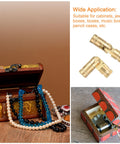 Invisible Brass Barrel Hinges For DIY Keepsake Boxes And Cabinets, 18 Pack Concealed Hinges 25x5mm shown installed on a jewelry box.