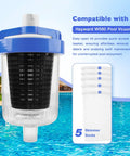 Inline Pool Leaf Canister Debris Catcher For Hayward W560 PoolVac Navigator with strainer basket and 5 skimmer socks