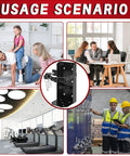 Heavy Duty Wall Mount Fire Extinguisher Bracket For 10lb Dry And 5lb CO2 Extinguishers, shown in different usage scenarios