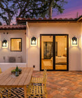 Heavy Duty Outdoor Wall Lanterns Waterproof Exterior Sconces With Beveled Glass Rugged Black Porch Lights For Front Doors, 8.27 inches high