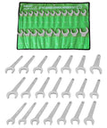 21 Piece Jumbo Service Wrench Set Metric From 20mm To 50mm Built Tough Beefy Workhorse Chrome Plated Chrome Vanadium Steel with Pouch