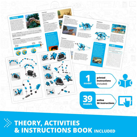 Instruction sheets for 40 Motorized Models Building Kit For Kids 8 And Up A Dope DIY STEM Toy Set That Sparks Creativity And Engineering Thinking With Open Ended Builds And 169 Snap Assembly Pieces