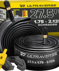 27.5 Inch Bike Inner Tubes Set Of 2, Butyl Rubber With 32mm Schrader Valve, Fits 27.5x1.75 To 2.125 Tires in packaging