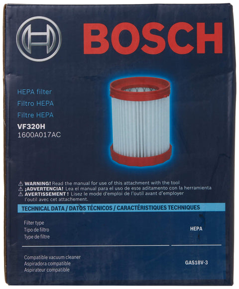 Box of Replacement HEPA Filter For 18V 2.6 Gallon Wet Dry Vacuum Cleaner Easy Install Washable Filter with product information