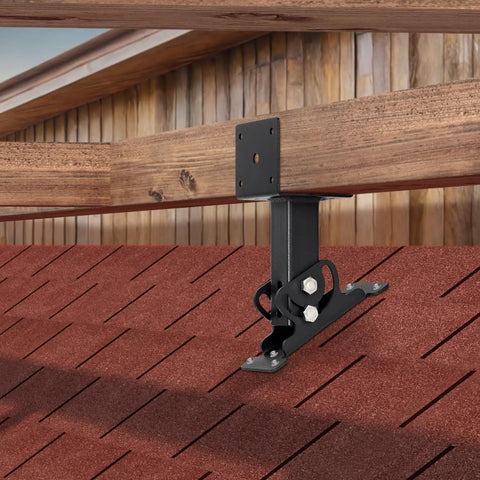 Heavy Duty Roof Riser Brackets Kit For Adjustable Beam Mounts On Roof Pergola Gazebo Black Set Of 4 Built Tough Durable Metal Construction Weather Resistant Easy Install For Outdoor Roof Structures
