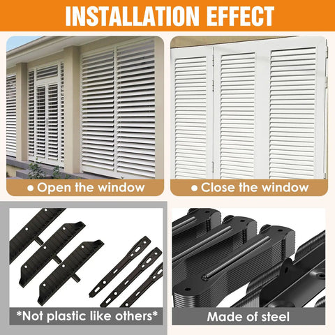 Sunblind Deck System Black Louver Hardware Kit With Stainless Steel Adjustable Brackets For Outdoor Patio Shade Pergola All Weather Rust Resistant 4 Pack Easy Install Durable Outdoor Patio Blinds