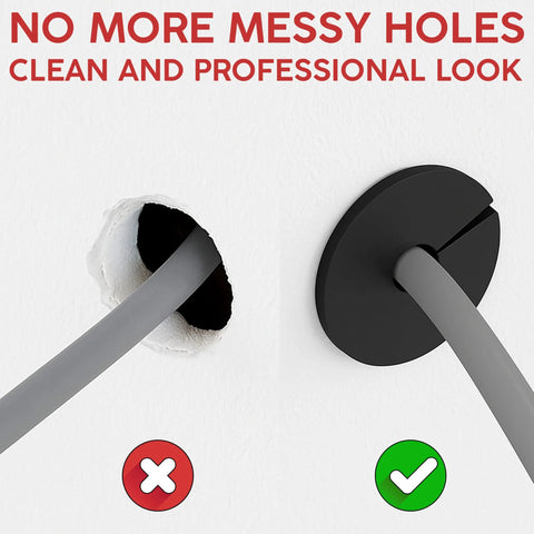 Two Pack Silicone Wall Bushing For Three Quarters Inch Holes Compatible With Starlink showing neat cable pass-through installation