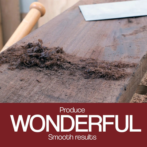 Cabinet Scraper Burnisher With Six Piece Card Scraper Woodworking Set on wooden surface with shavings